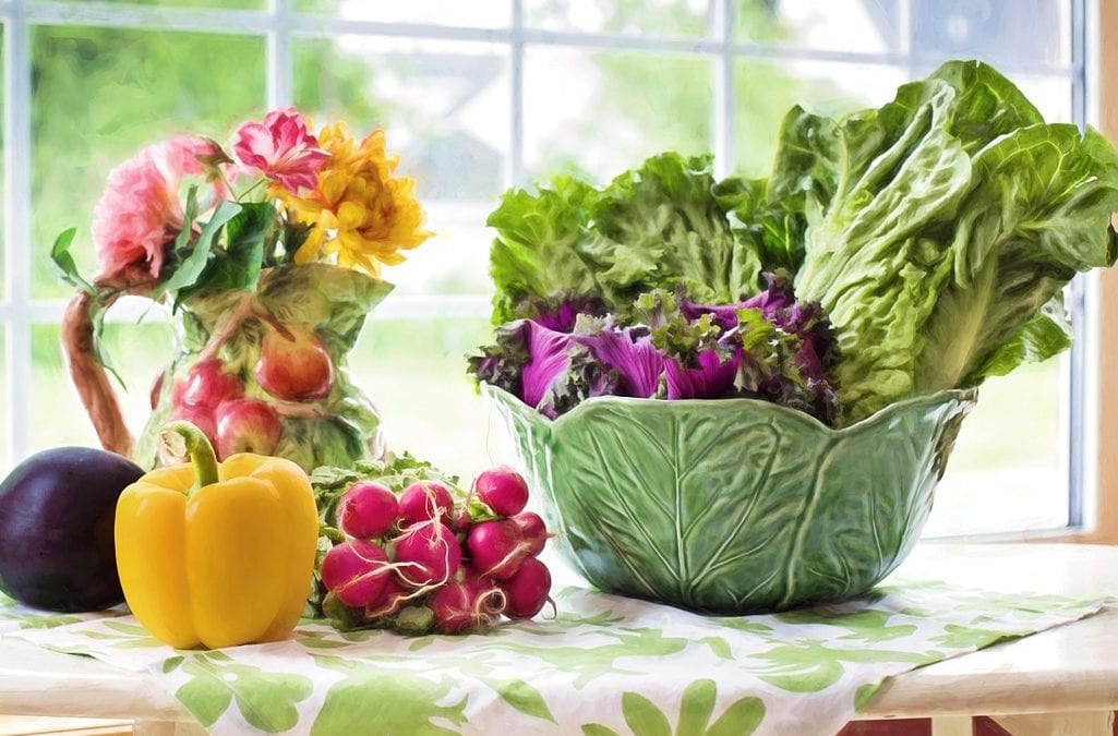 Spring vegetables in a bowl.