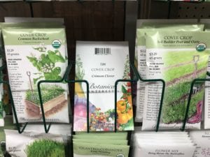 Botanical Interest seed packets full of cover crops.